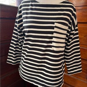 Kate Spade Black and White Striped Top